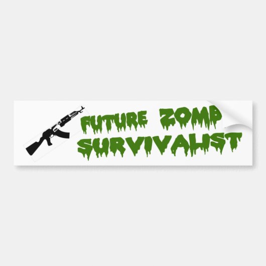 Zombie Survivalistische Bumpersticker (Voorkant)
