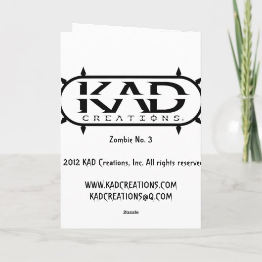 Zombie Sweetheart Kaart (Achterkant)