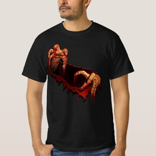 Zombie T-shirt Halloween T-Shirt Gory Zombie Shirt (Voorkant)