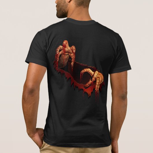 Zombie T-shirt Horror Zombie Undode Tee Shirt (Achterkant)