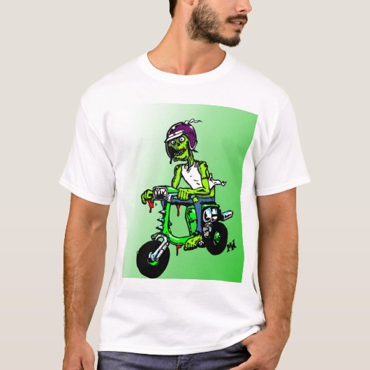 Zombie-T-shirt scooteren T-shirt (Voorkant)