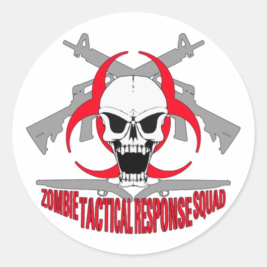 zombie tactisch responscentrum 2 ronde sticker (Voorkant)