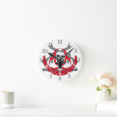 Zombie tactisch rood ronde klok (Huis)