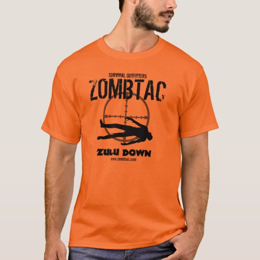 Zombie tactisch "Zulu Down!" T-shirt (Voorkant)