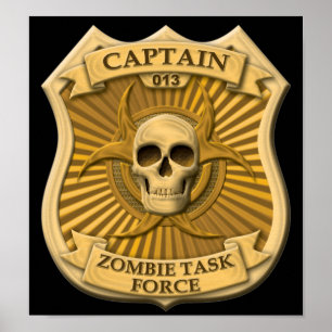 Zombie Task Force - Kapitein Badge Poster