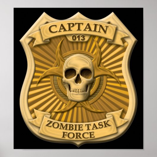 Zombie Task Force - Kapitein Badge Poster (Voorkant)