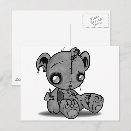 Zombie Teddy Bear Briefkaart (Voorkant / Achterkant)