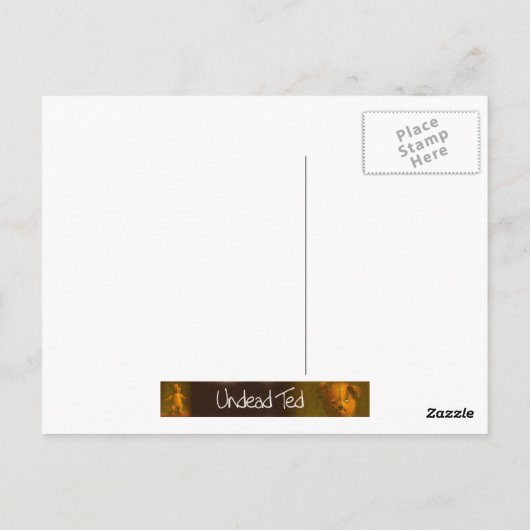 Zombie Teddy Bear Briefkaart (Achterkant)