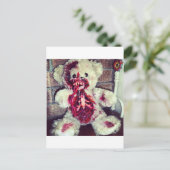 zombie teddy beer briefkaart (Staand voorkant)