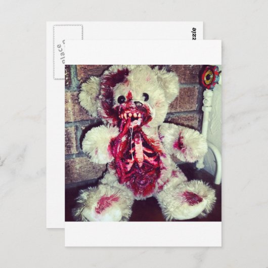 zombie teddy beer briefkaart (Voorkant / Achterkant)