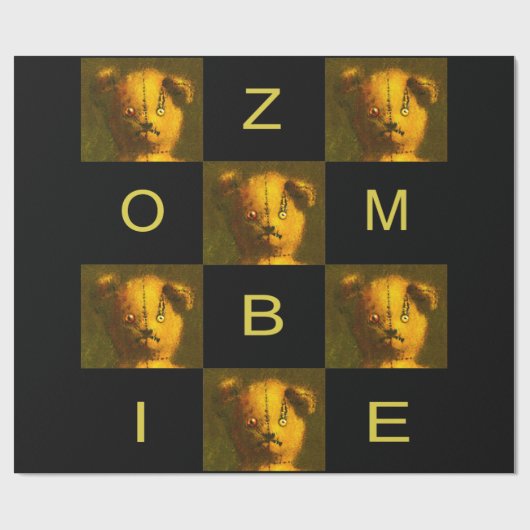 Zombie Teddy Wrapping Paper Cadeaupapier (Vlak)