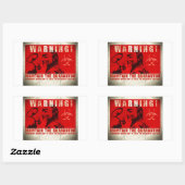 Zombie, teken rechthoekige sticker (Vel)
