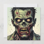 Zombie thema Halloween Party Kaart (Voorkant)