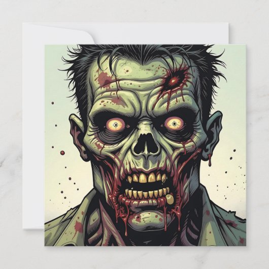 Zombie thema Halloween Party Kaart (Voorkant)