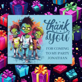 zombie-thema jongen Halloween DANK U Briefkaart