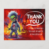 zombie-thema jongen partij DANK U Briefkaart (Voorkant)