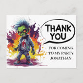 zombie-thema kinder partij DANK U Briefkaart (Voorkant)