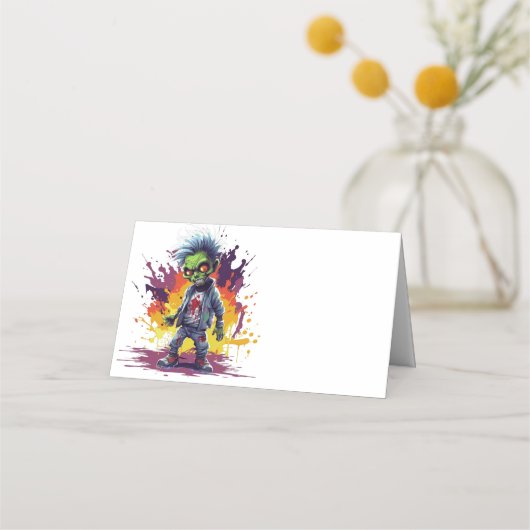 Zombie-thema kinder partij plaatskaartje (Voorkant)