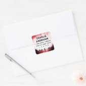 Zombie thema rood zwart Halloween retouradres Vierkante Sticker (Envelop)