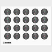 Zombie Theme Birthday Bedankt Ronde Sticker (Vel)