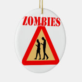 Zombie-Tieners met mobiele telefoons Keramisch Ornament (Rechts)