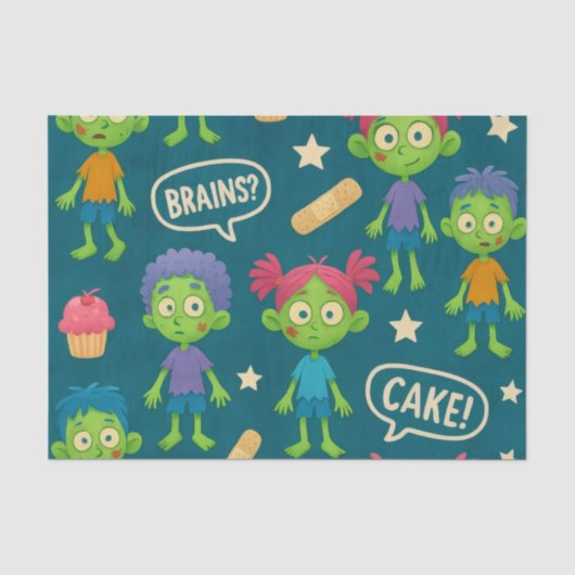 Zombie Tissue Paper Verjaardagsverpakking Tissuepapier (Voorkant)
