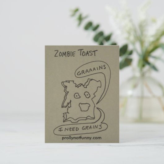 Zombie Toast Briefkaart (Staand voorkant)