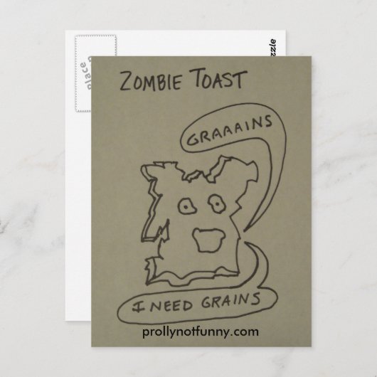 Zombie Toast Briefkaart (Voorkant / Achterkant)