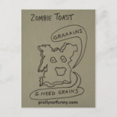 Zombie Toast Briefkaart (Voorkant)