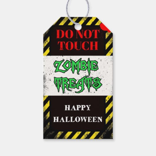 zombie trakteert halloween partij gunst cadeaulabel (Voorkant)