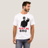 Zombie Treat me Bro Halloween Funny aanpasbaar T-shirt (Voorkant volledig)
