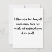 Zombie trouwbruid en gepersonaliseerd kaart (Achterkant)