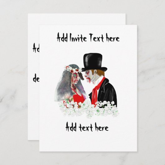 Zombie trouwbruid en gepersonaliseerd kaart (Voorkant / Achterkant)