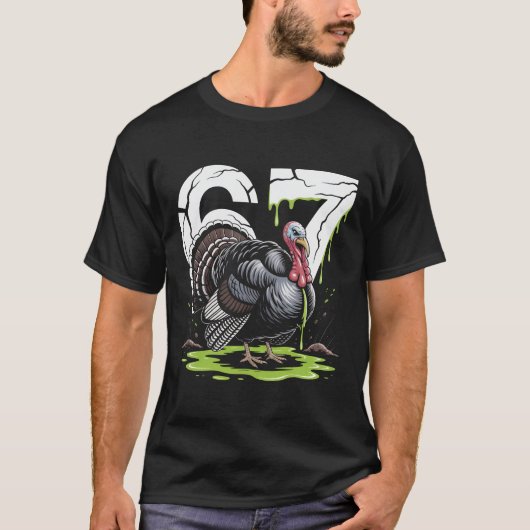 Zombie Turkey 67e verjaardag Thanksgiving Shirt | (Voorkant)
