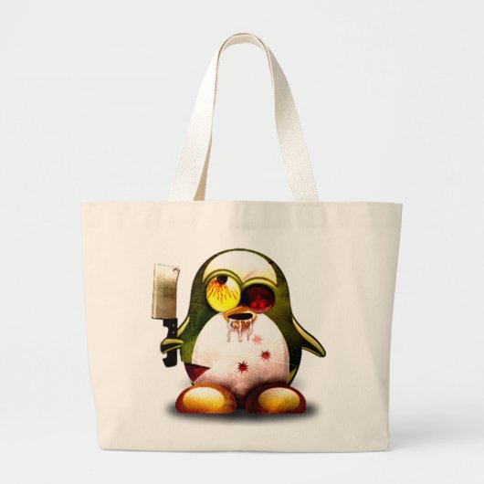 Zombie Tux (Linux Tux) Grote Tote Bag (Voorkant)