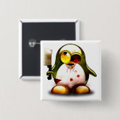 Zombie Tux (Linux Tux) Vierkante Button 5,1 Cm (Voorkant /achterkant)