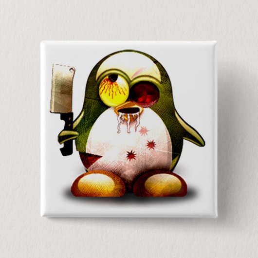 Zombie Tux (Linux Tux) Vierkante Button 5,1 Cm (Voorkant)