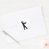 Zombie TV Vierkante Sticker (Envelop)
