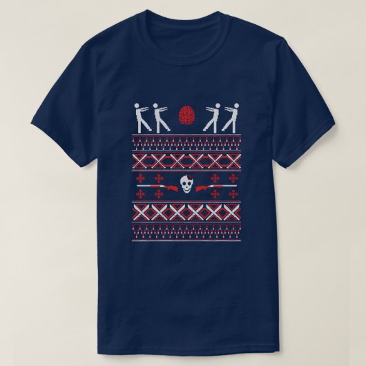 Zombie Ugly met kerstkeuken lopen T-shirt (Design voorkant)