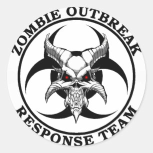 Zombie Uitbraak Biohazard Demon Ronde Sticker
