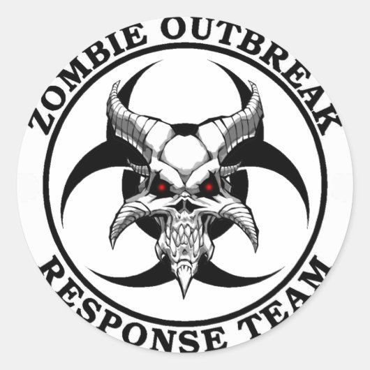 Zombie Uitbraak Biohazard Demon Ronde Sticker (Voorkant)