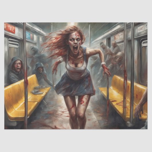 Zombie-uitbraak op de ontkoppeling van de trein tissuepapier (Voorkant)