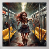 Zombie uitbraak op trein poster (Voorkant)