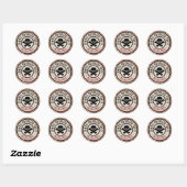 Zombie uitbraakfeest met doodshoofd ronde sticker (Vel)
