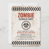Zombie-uitbraakfeest met grunge-tekst kaart (Voorkant)