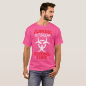 Zombie-uitbraakreactieteam Halloween-truc of trakt T-shirt (Voorkant volledig)