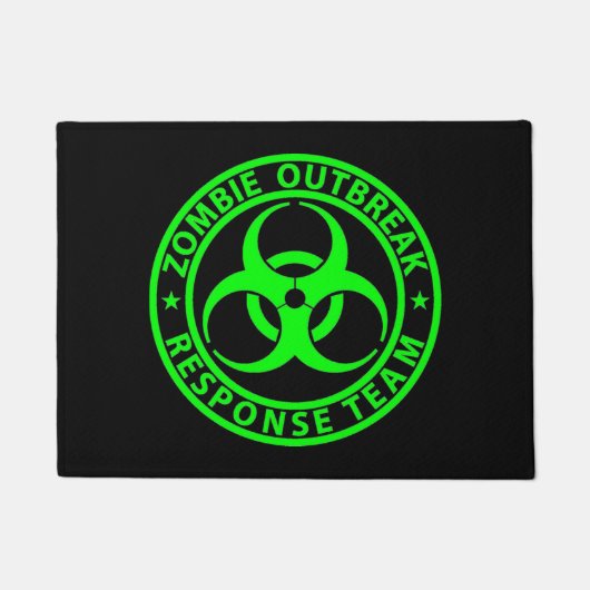 Zombie-uitbraakreactieteam Neon Groen Deurmat (Voorkant)