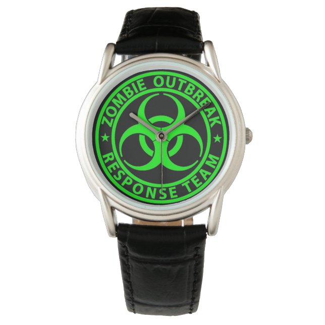 Zombie-uitbraakreactieteam Neon Groen Horloge (Voorkant)