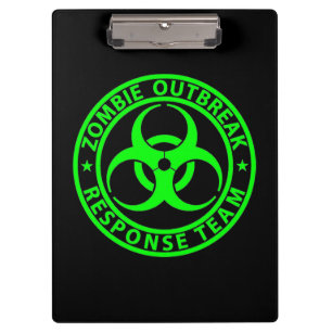 Zombie-uitbraakreactieteam Neon Groen Klembord