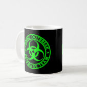 Zombie-uitbraakreactieteam Neon Groen Koffiemok (Voorkant links)